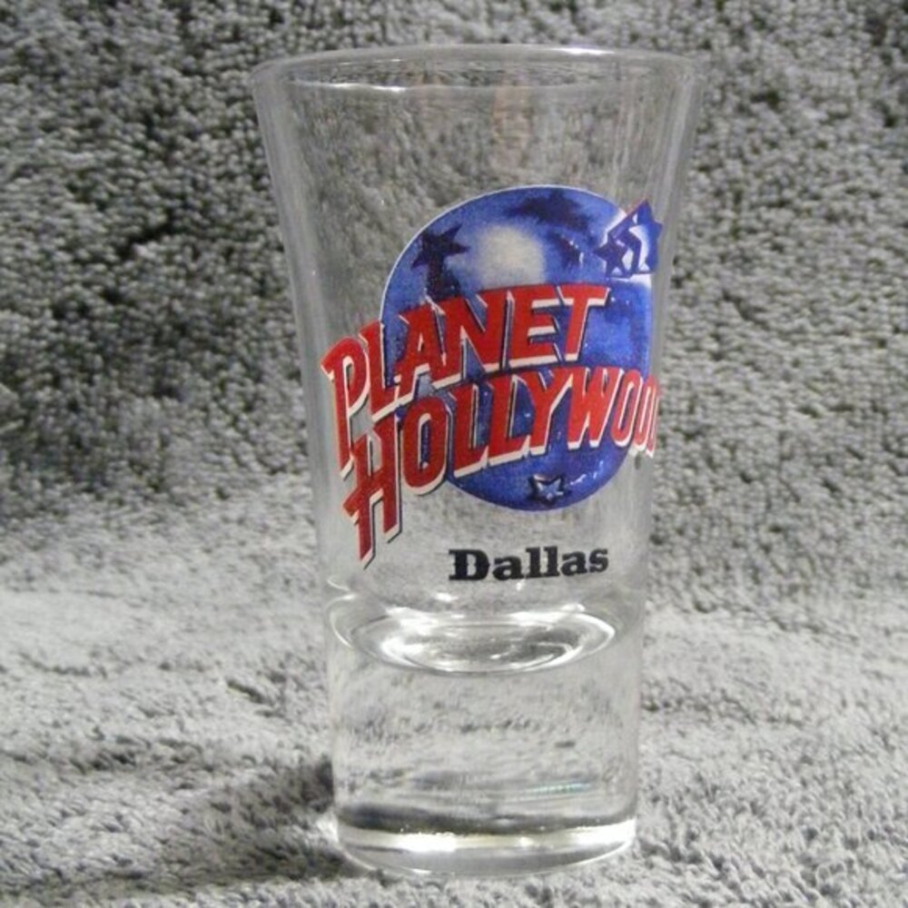 PLANET HOLLYWOOD Dallas Shot glass Logo, Tall